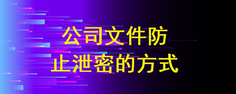 公司文件防止泄密的方式